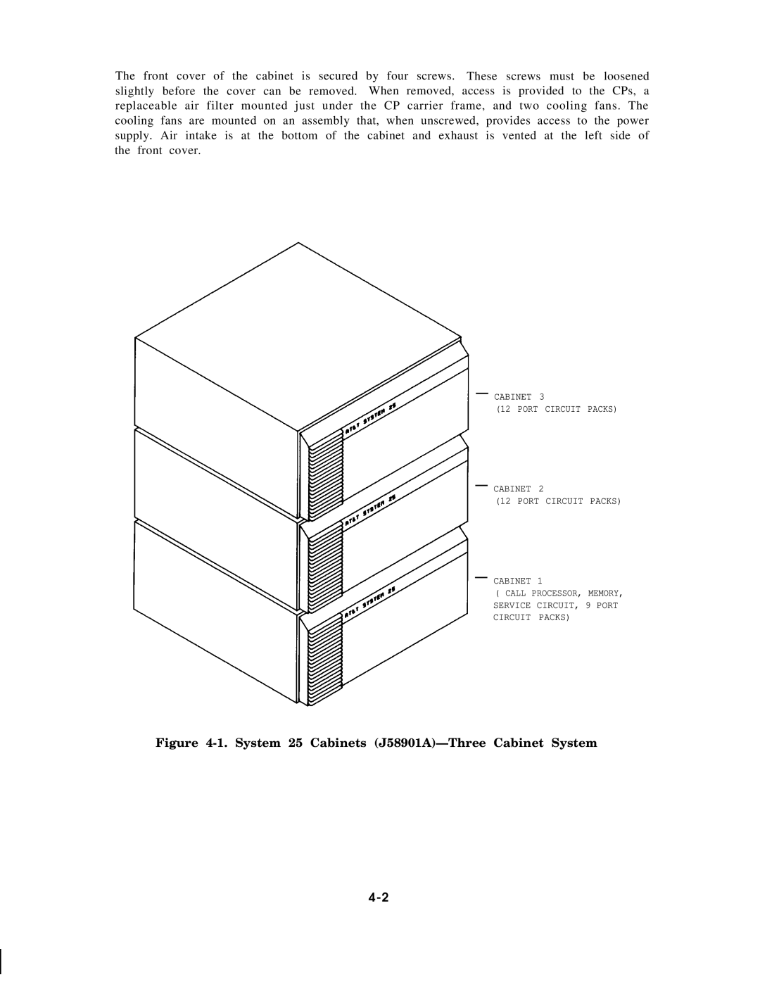 AT&T AT&T manual System 25 Cabinets J58901A-Three Cabinet System 