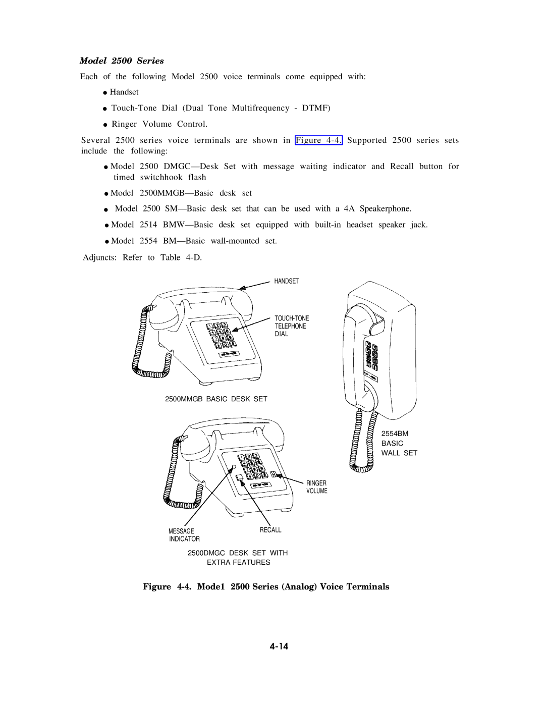 AT&T AT&T manual Model 2500 Series, Mode1 2500 Series Analog Voice Terminals 