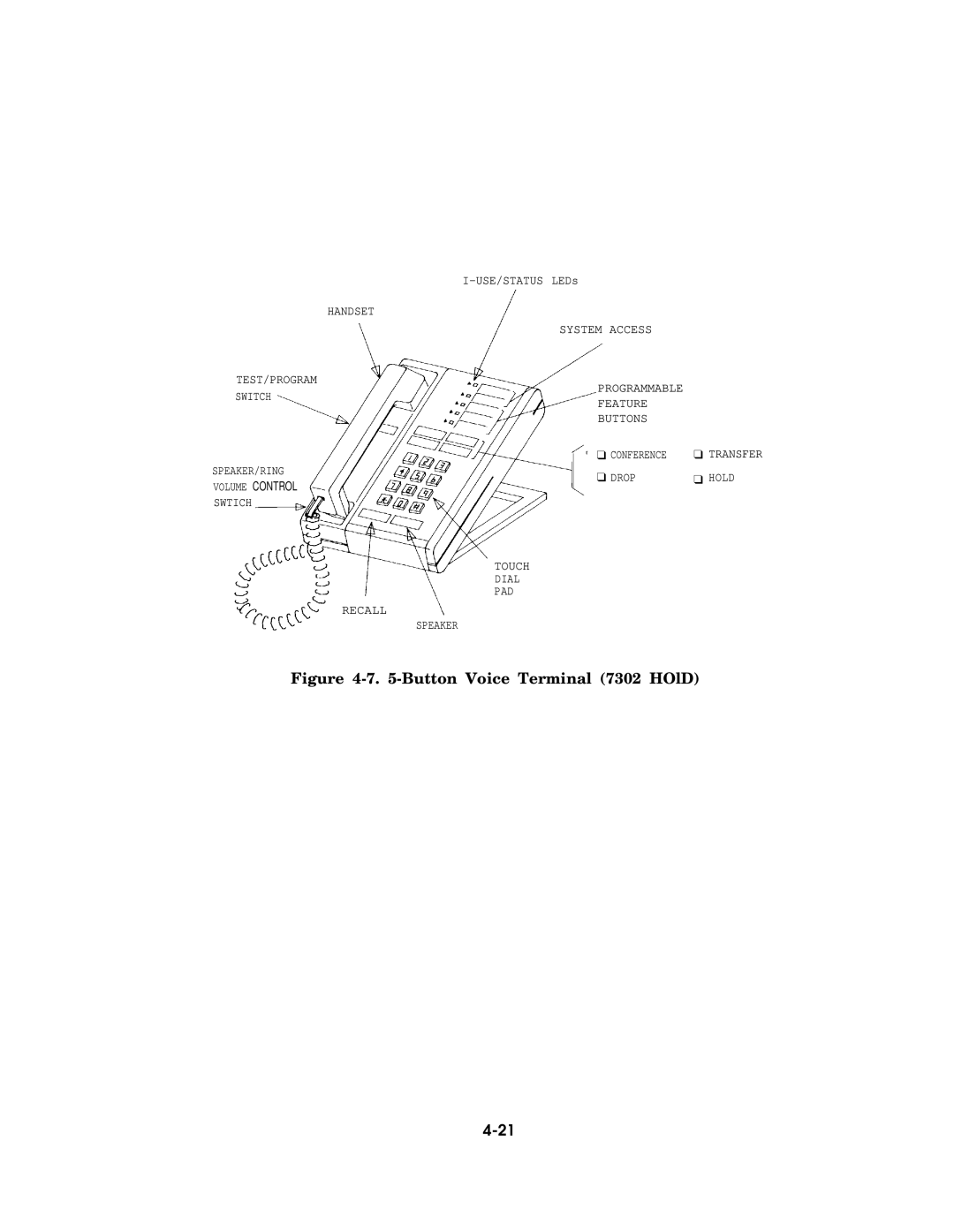 AT&T AT&T manual Button Voice Terminal 7302 HOlD 