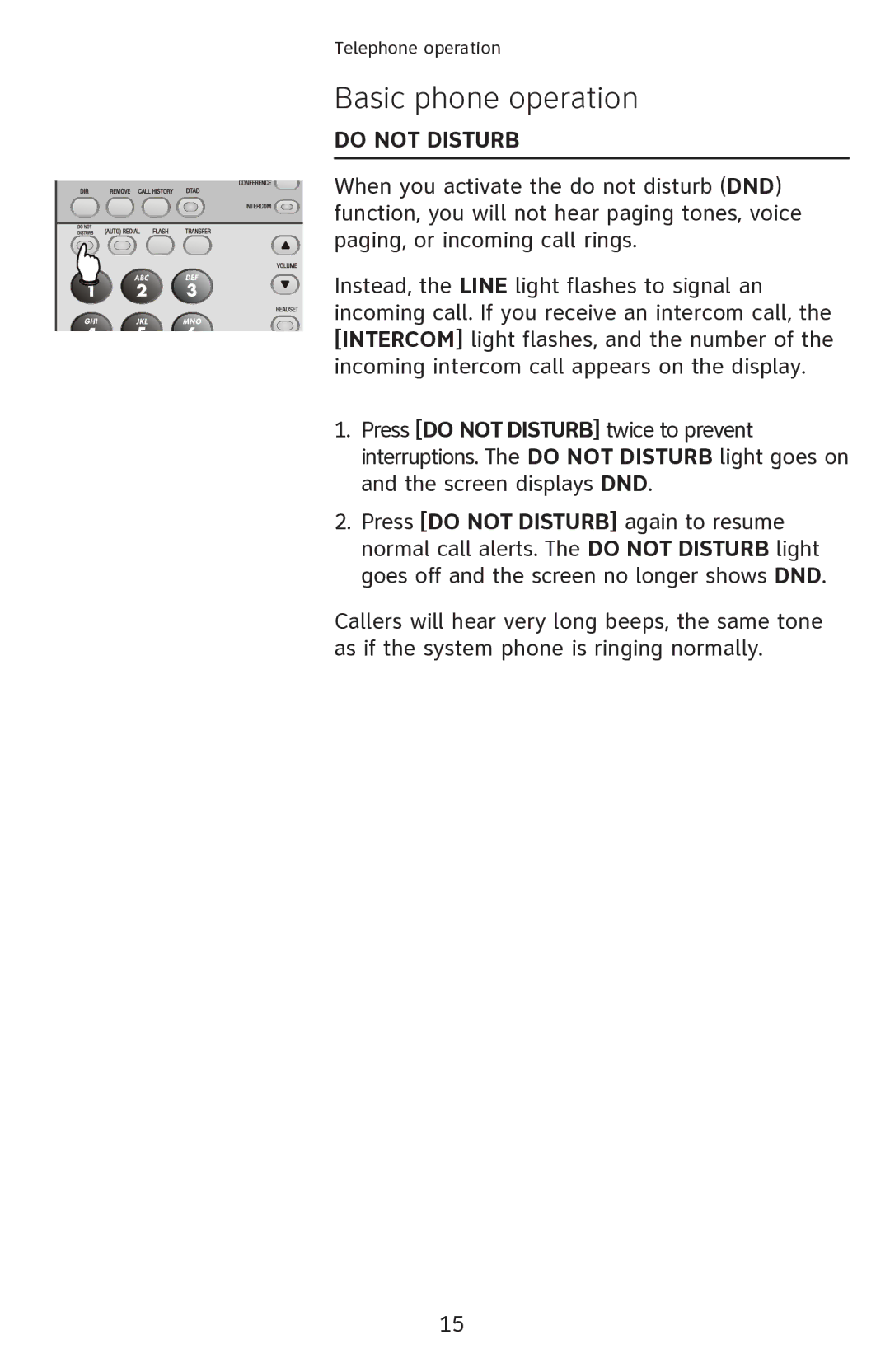 AT&T ATT1080 user manual Do not Disturb 