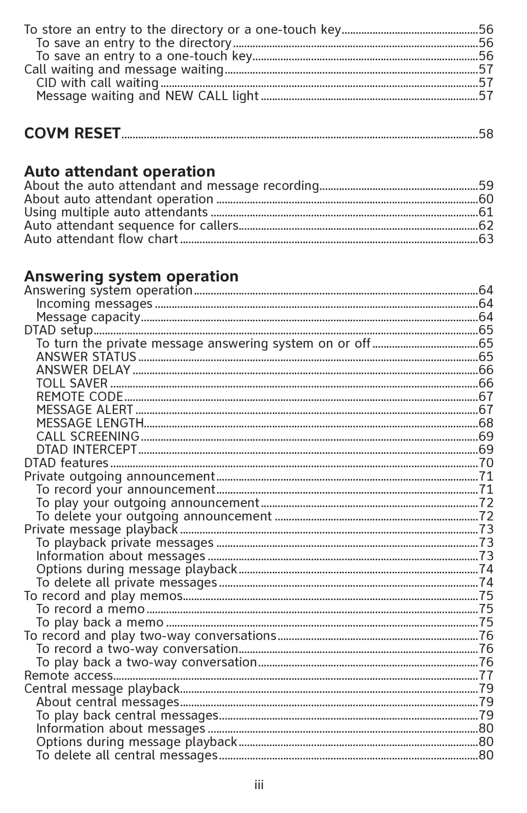 AT&T ATT1080 user manual Auto attendant operation 