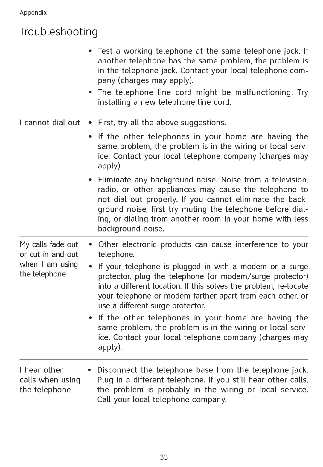 AT&T ATT1856 user manual Test a working telephone at the same telephone jack. If 