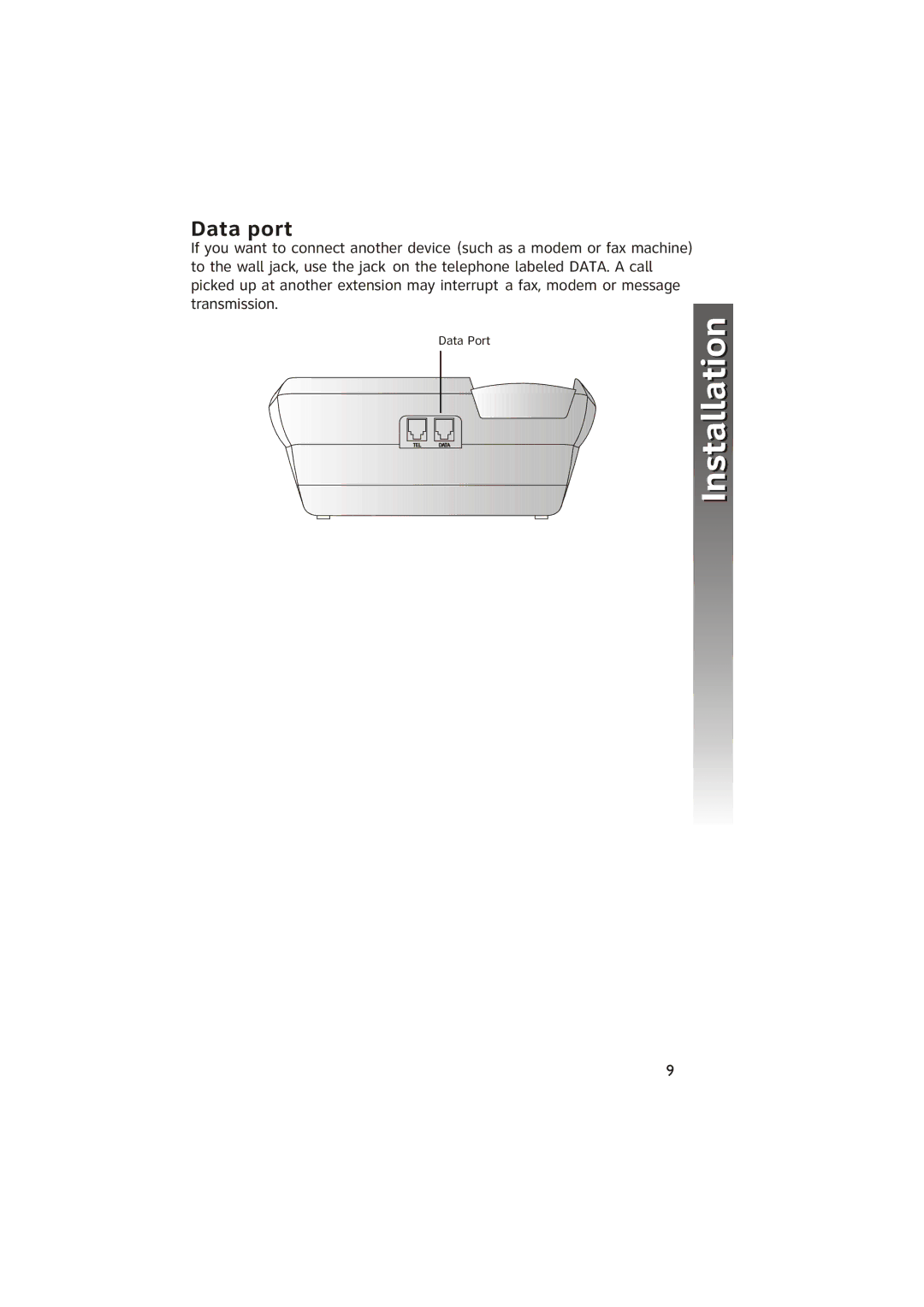 AT&T ATT950 user manual Data port 