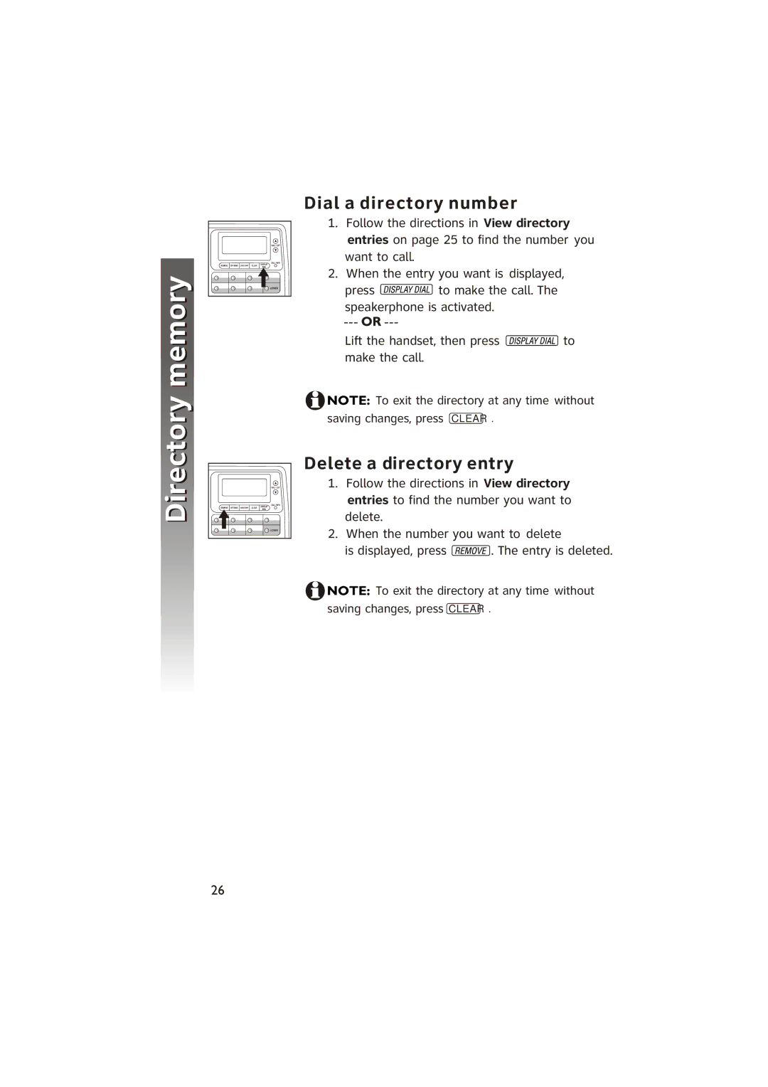 AT&T ATT950 user manual Dial a directory number, Delete a directory entry 