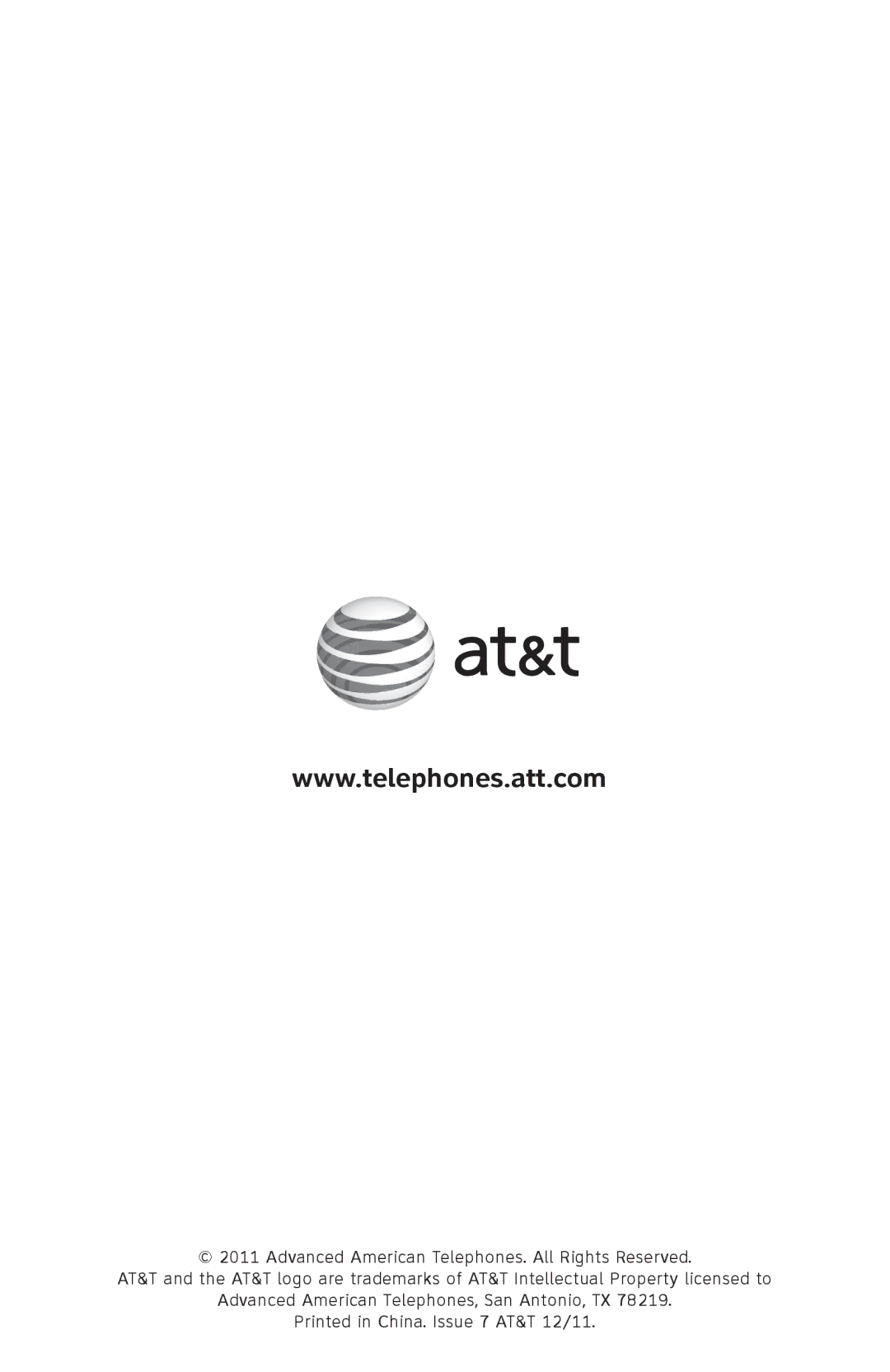 AT&T ATTCL83201 user manual 