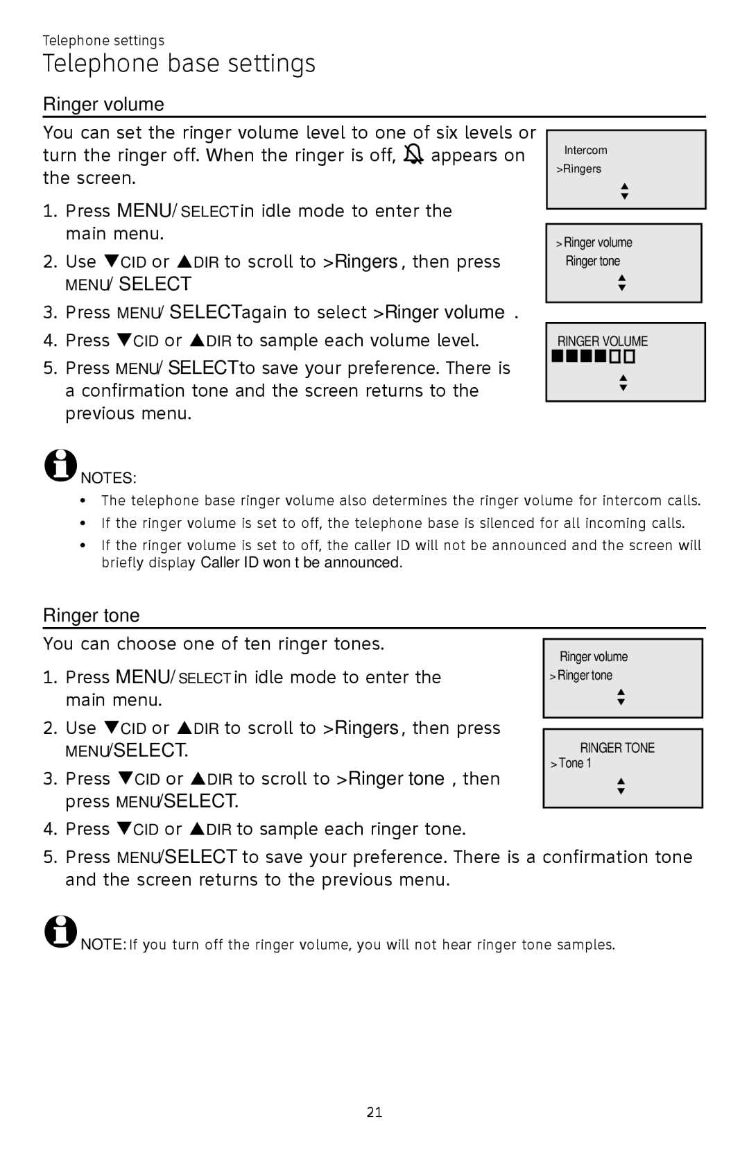 AT&T ATTCL83201 user manual Ringer Volume 