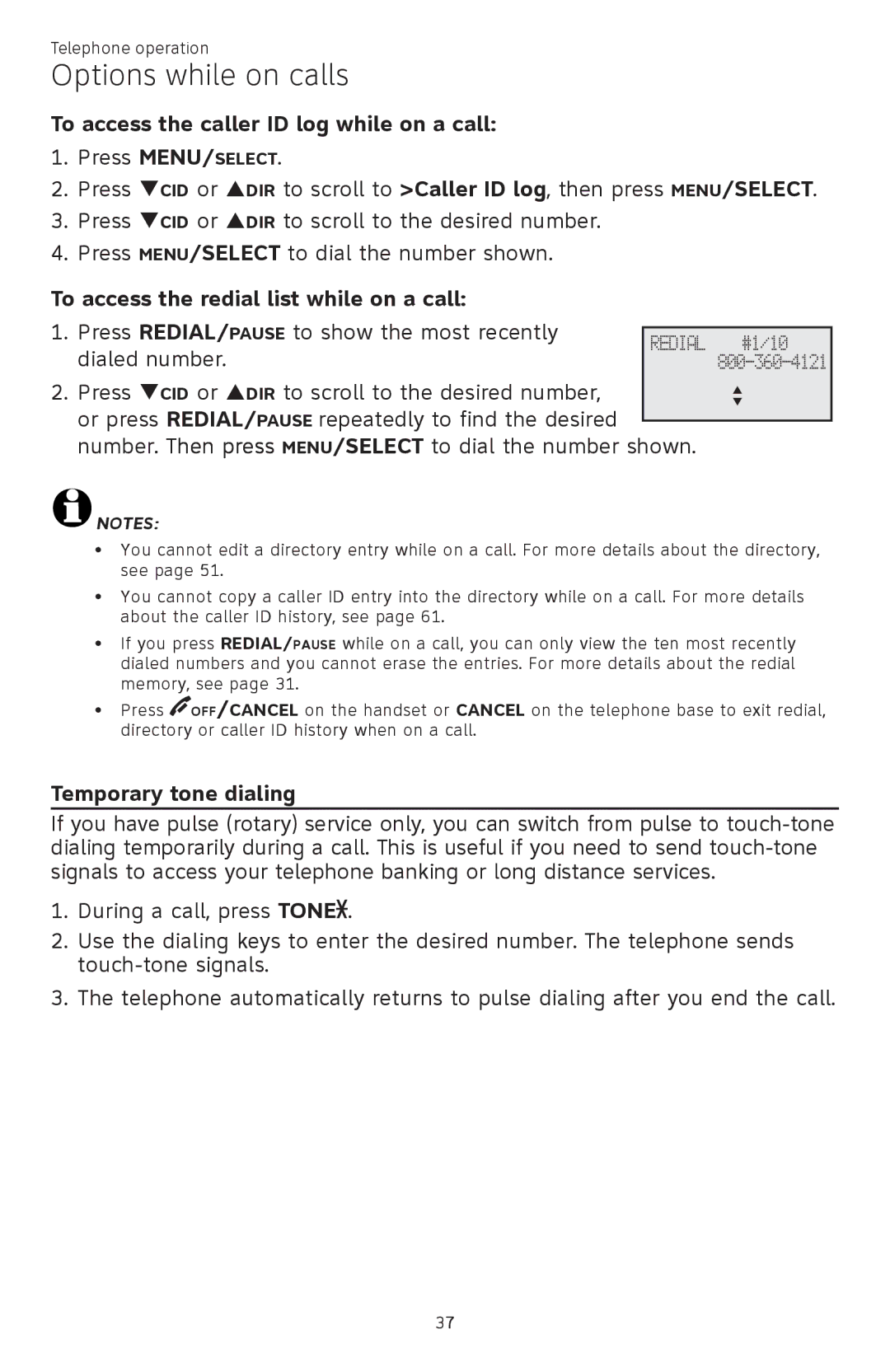 AT&T ATTCL83201 user manual Temporary tone dialing 