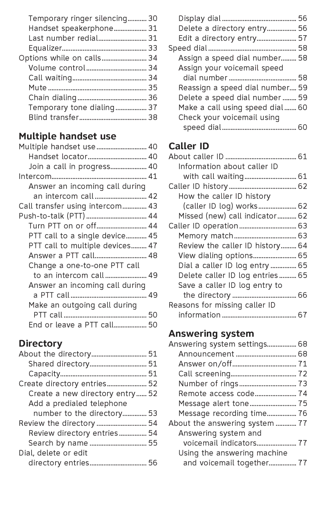 AT&T ATTCL83201 user manual Multiple handset use 