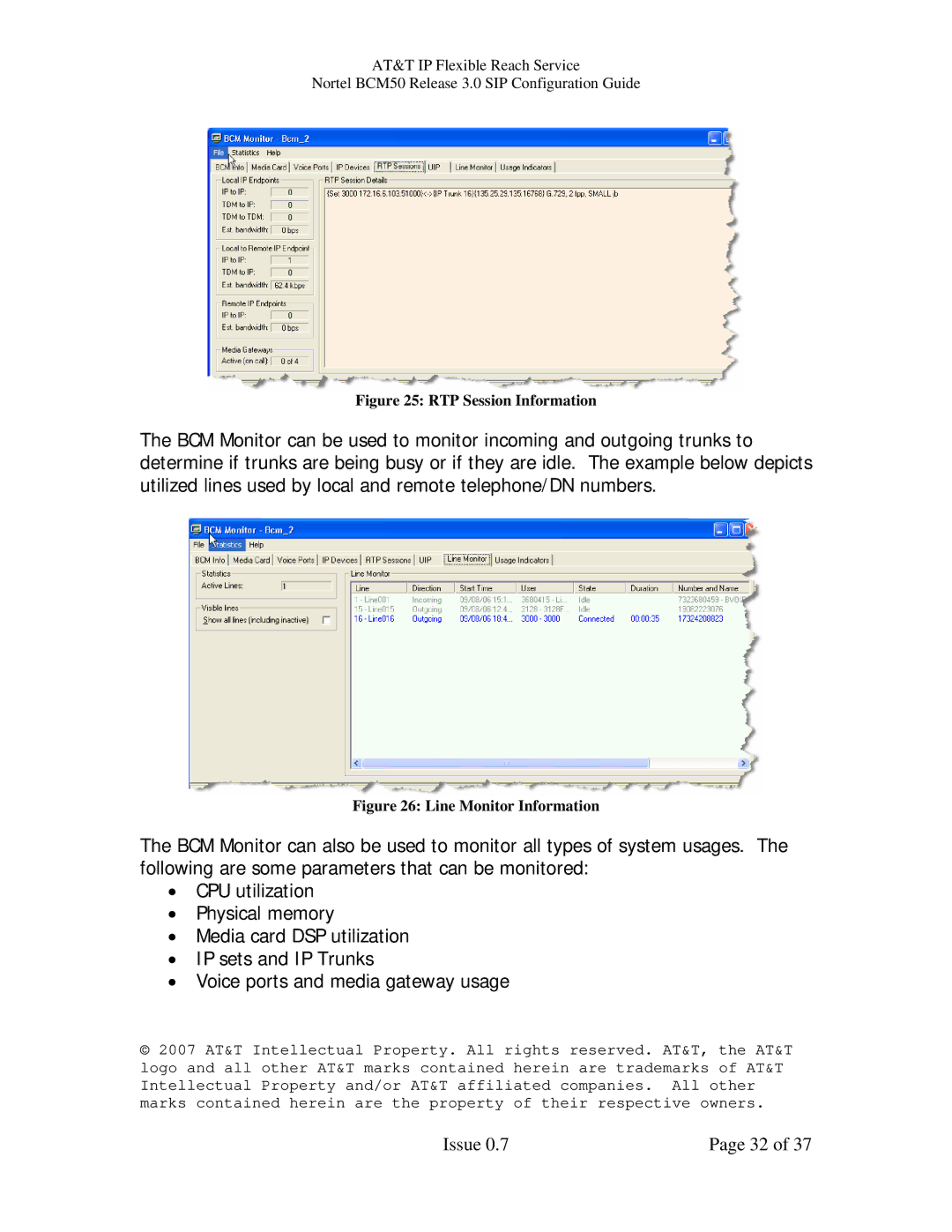 AT&T BCM50 manual RTP Session Information 