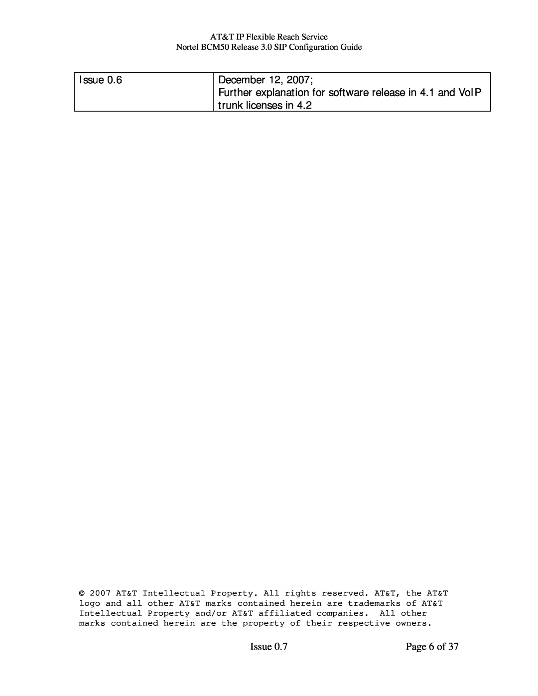 AT&T BCM50 manual Issue, December 12, Page 6 of 