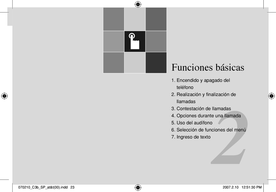 AT&T C3B manual Funciones básicas, Encendido y apagado del teléfono 