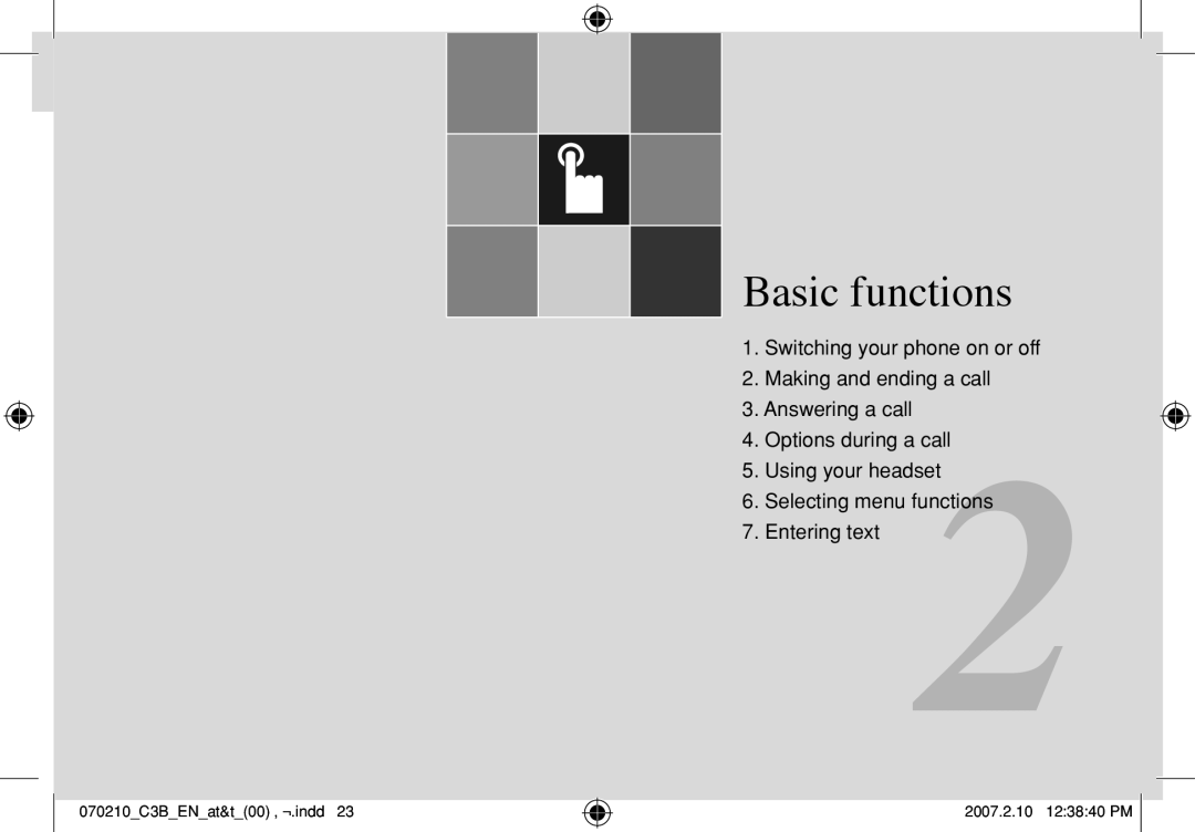 AT&T C3B manual Basic functions 