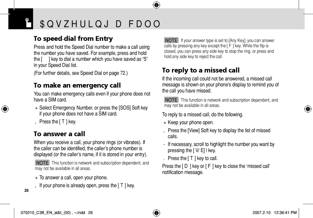 AT&T C3B manual Answering a call, To speed-dial from Entry, To make an emergency call, To answer a call 