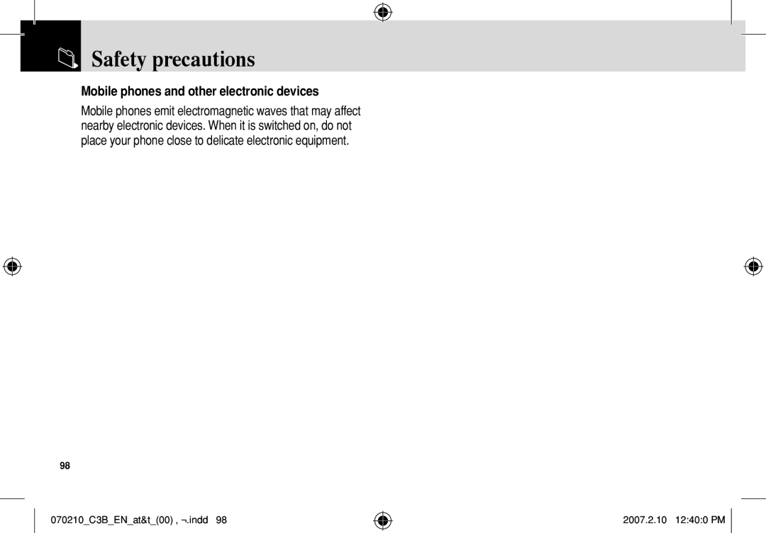 AT&T C3B manual Mobile phones and other electronic devices 