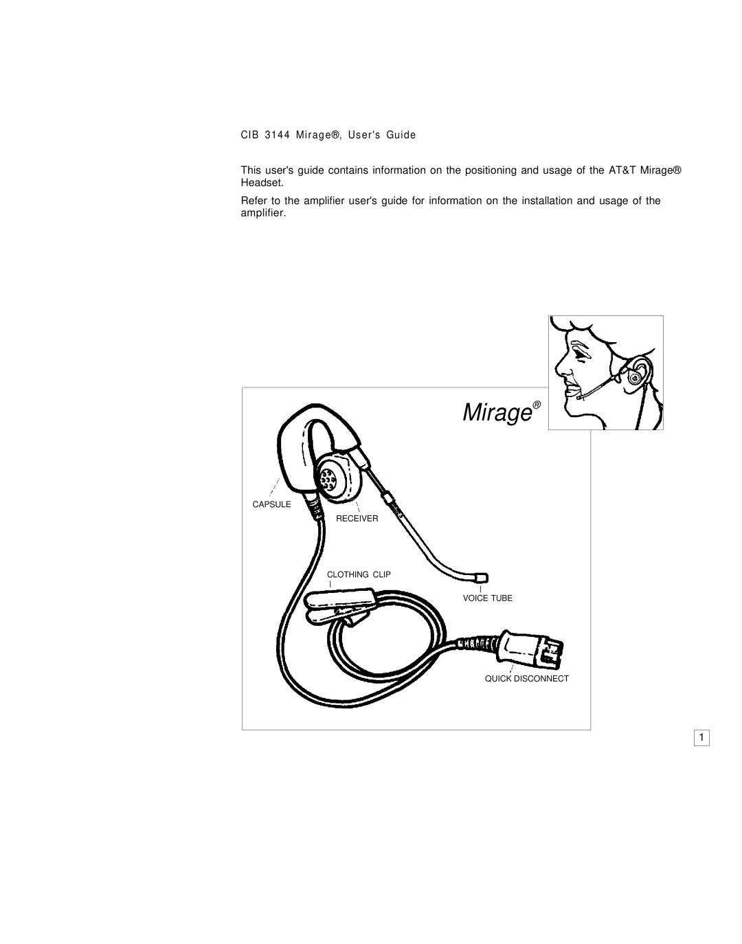 AT&T manual CIB 3144 Mirage, Users Guide 