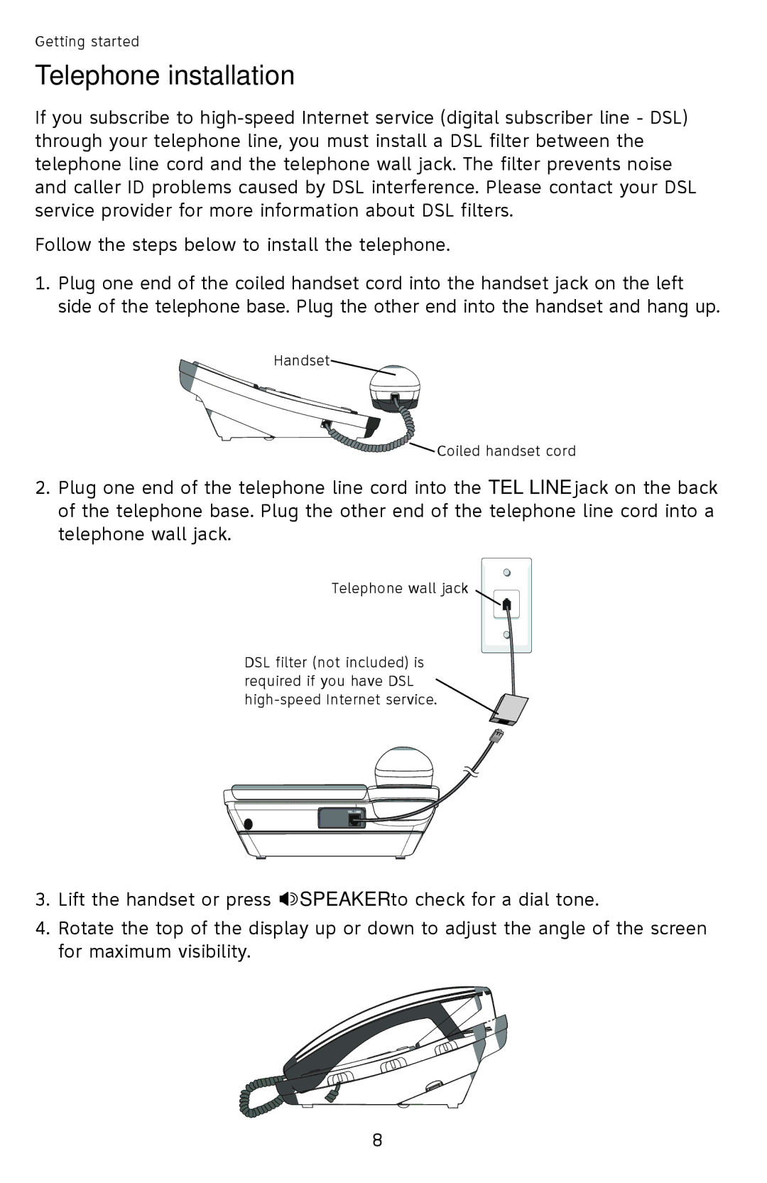 AT&T CL2939 user manual Telephone installation 