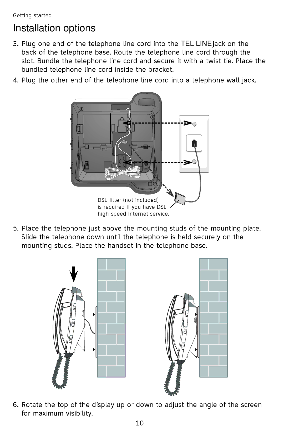 AT&T CL2939 user manual Installation options 