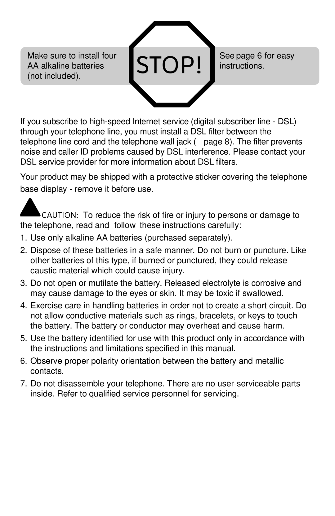 AT&T CL2939 user manual Stop 