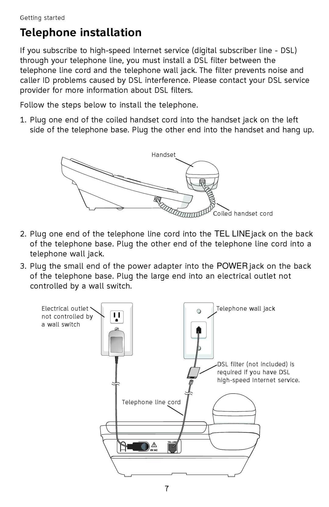 AT&T CL4939 user manual Telephone installation 