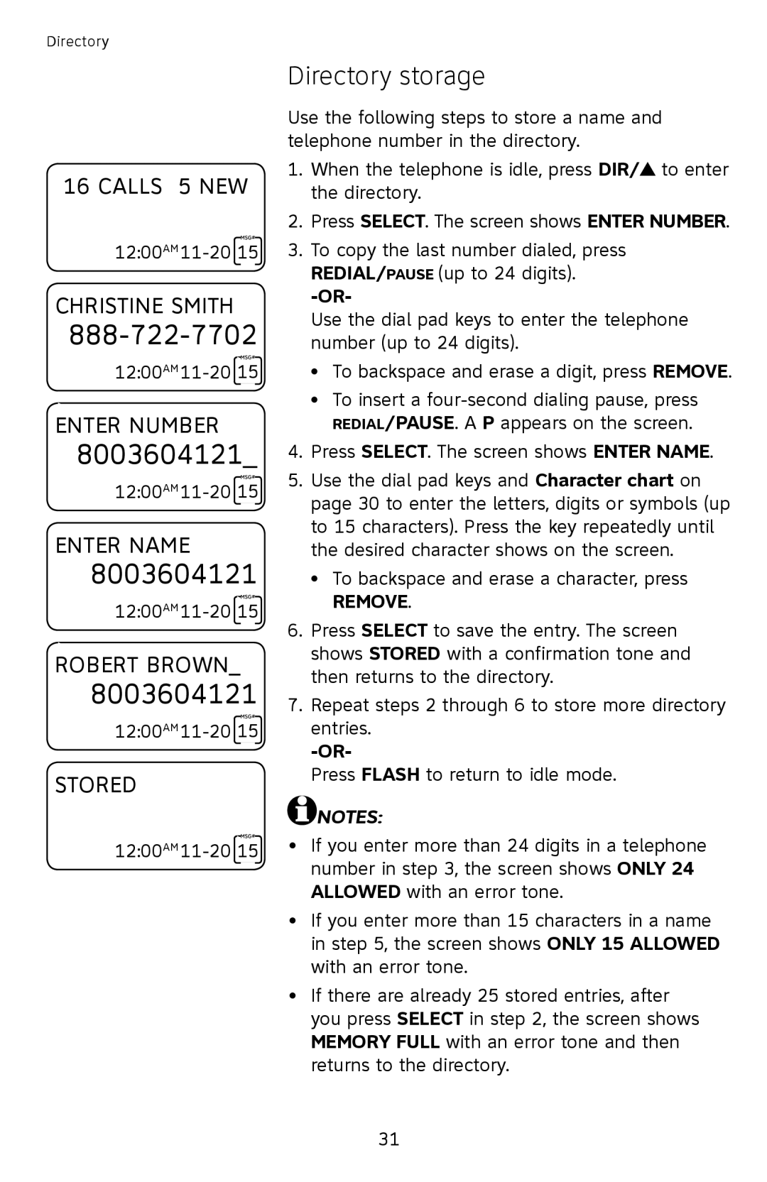 AT&T CL4939 user manual Directory storage, Remove 