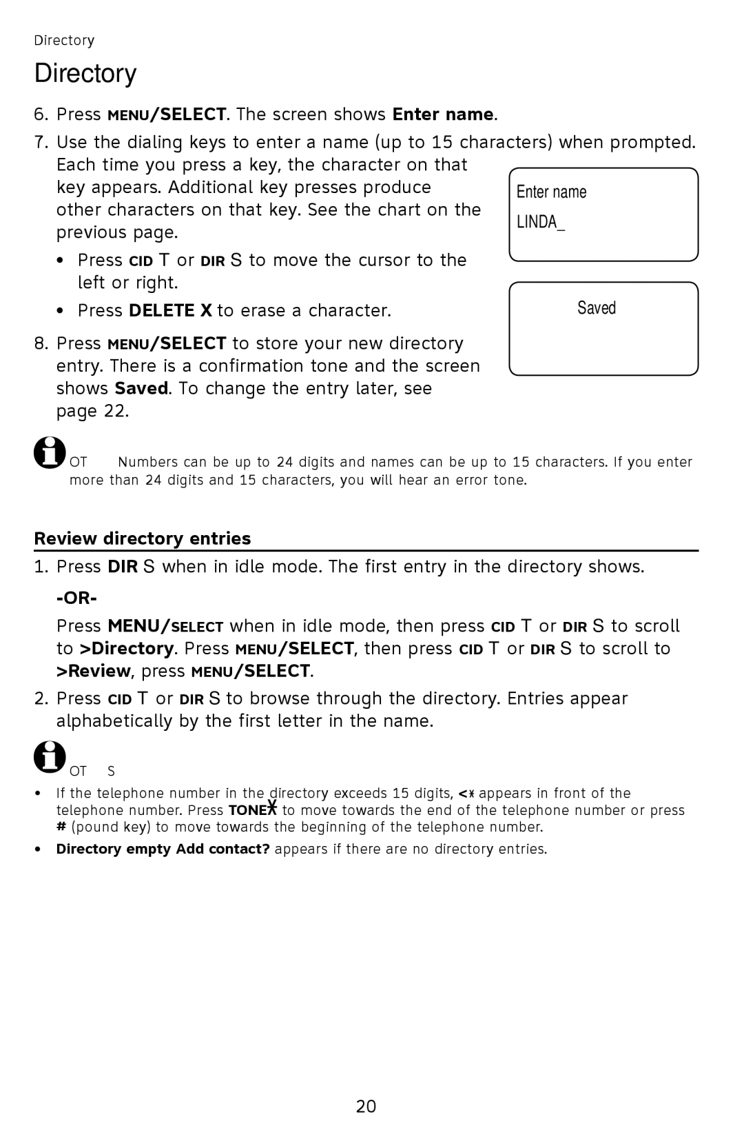 AT&T CL4940 user manual Review directory entries 