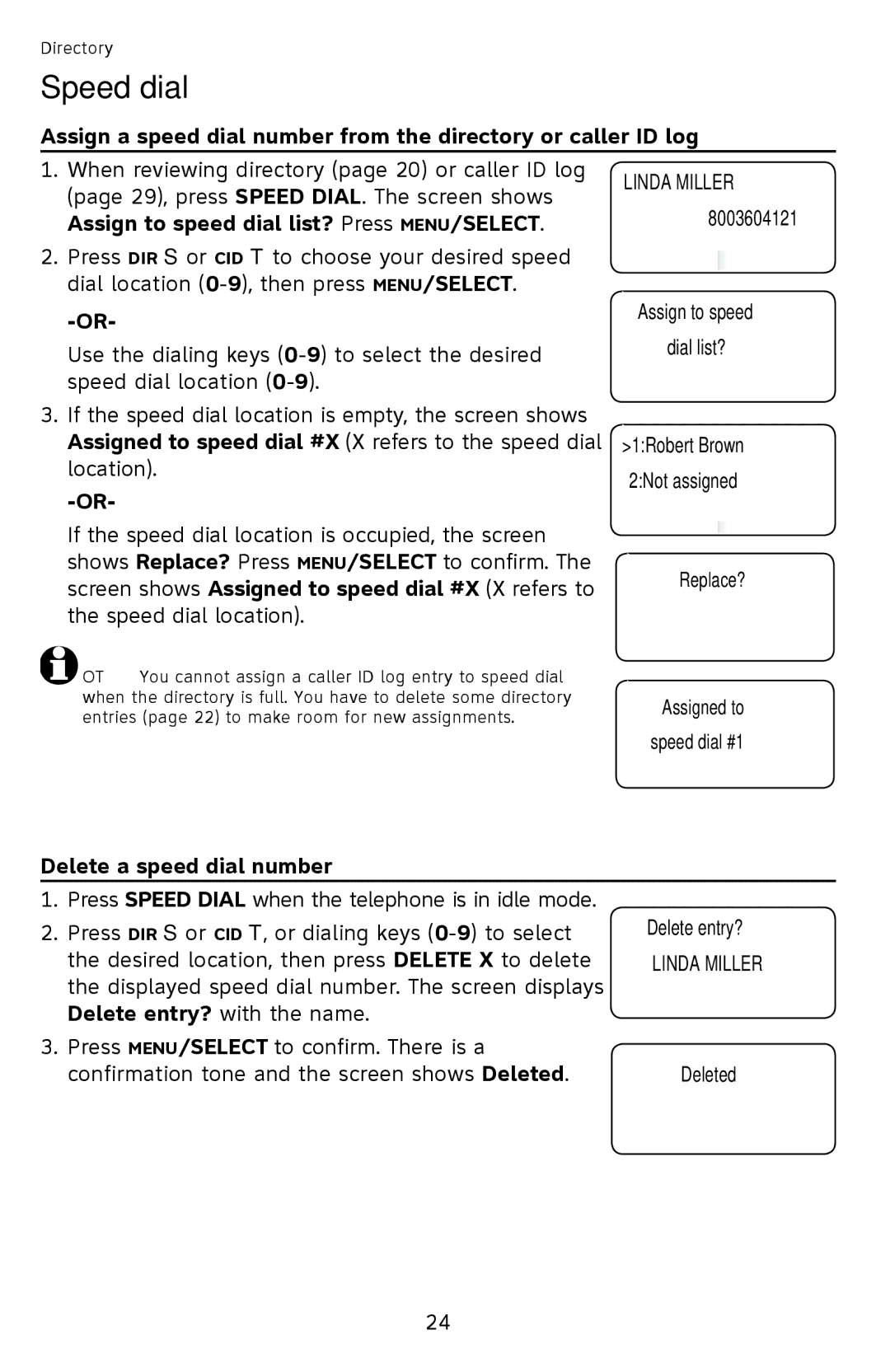 AT&T CL4940 user manual Delete a speed dial number, Delete entry? with the name 