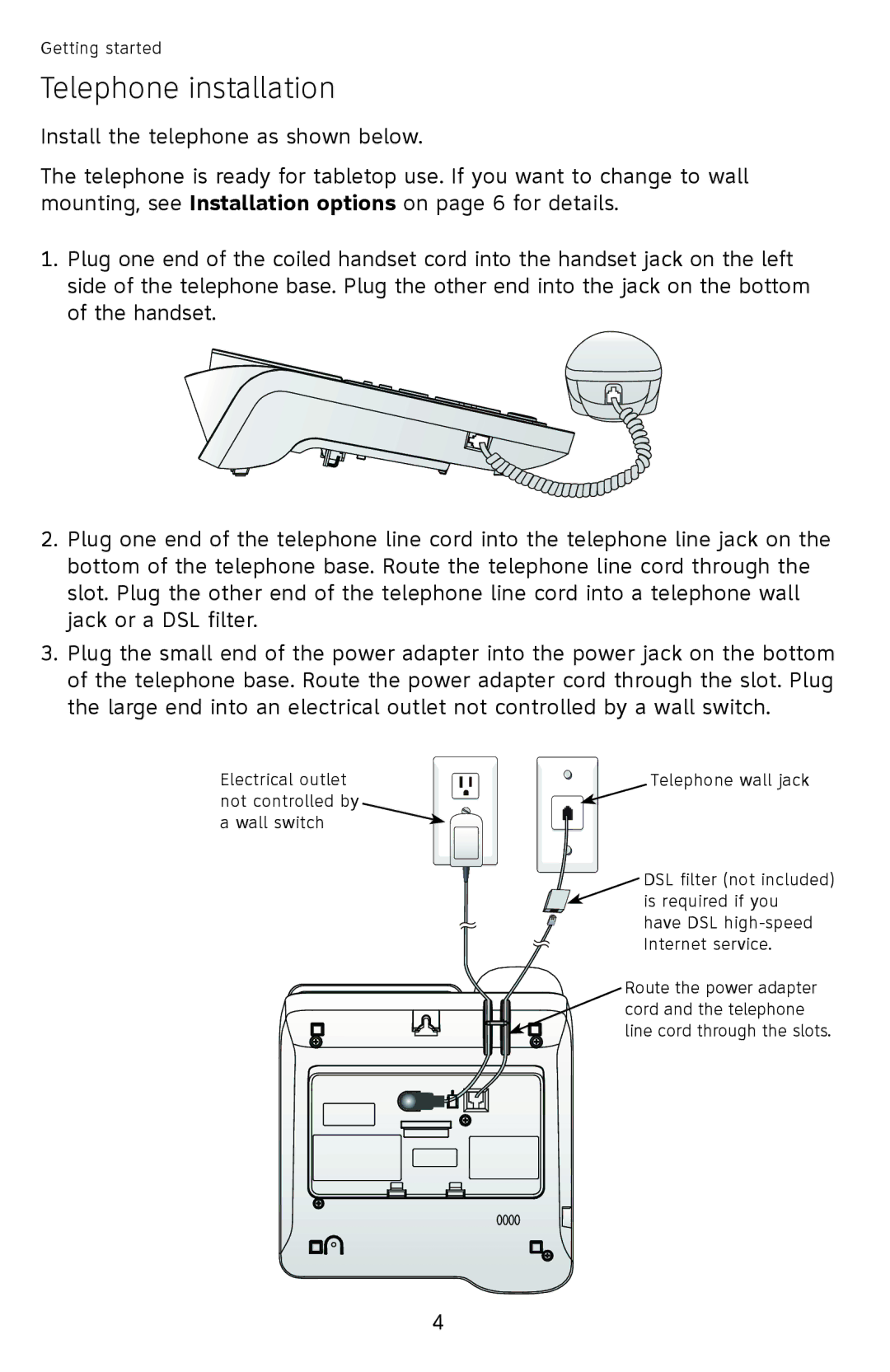 AT&T CL4940 user manual Telephone installation 