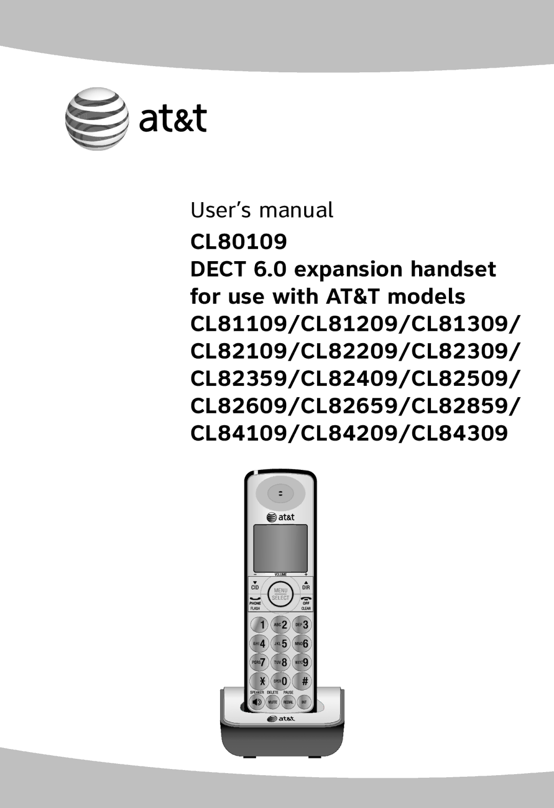 AT&T CL80109 user manual User’s manual 