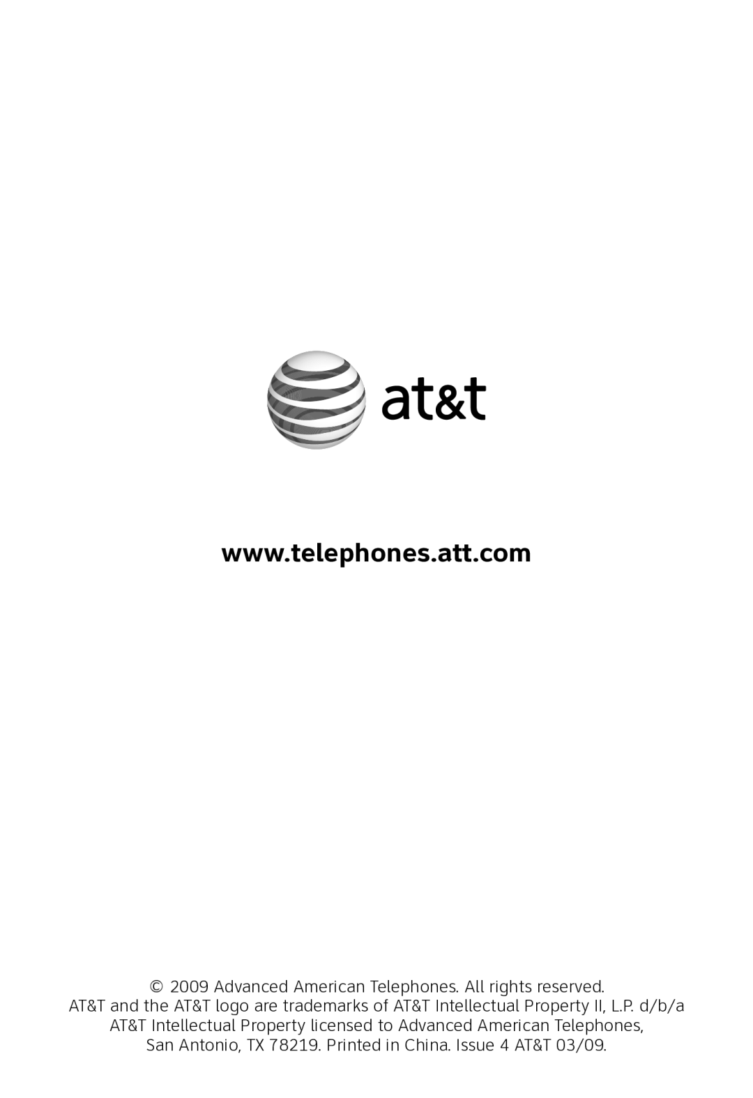 AT&T CL80109 user manual 