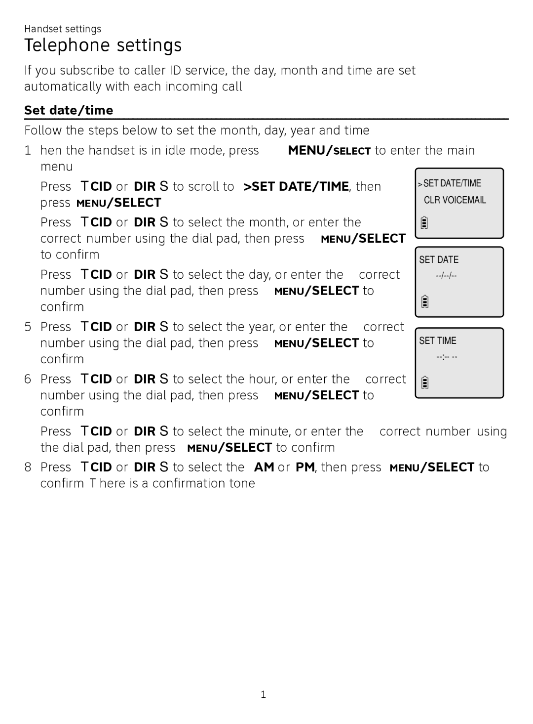 AT&T CL81209, CL81219 user manual Set date/time 