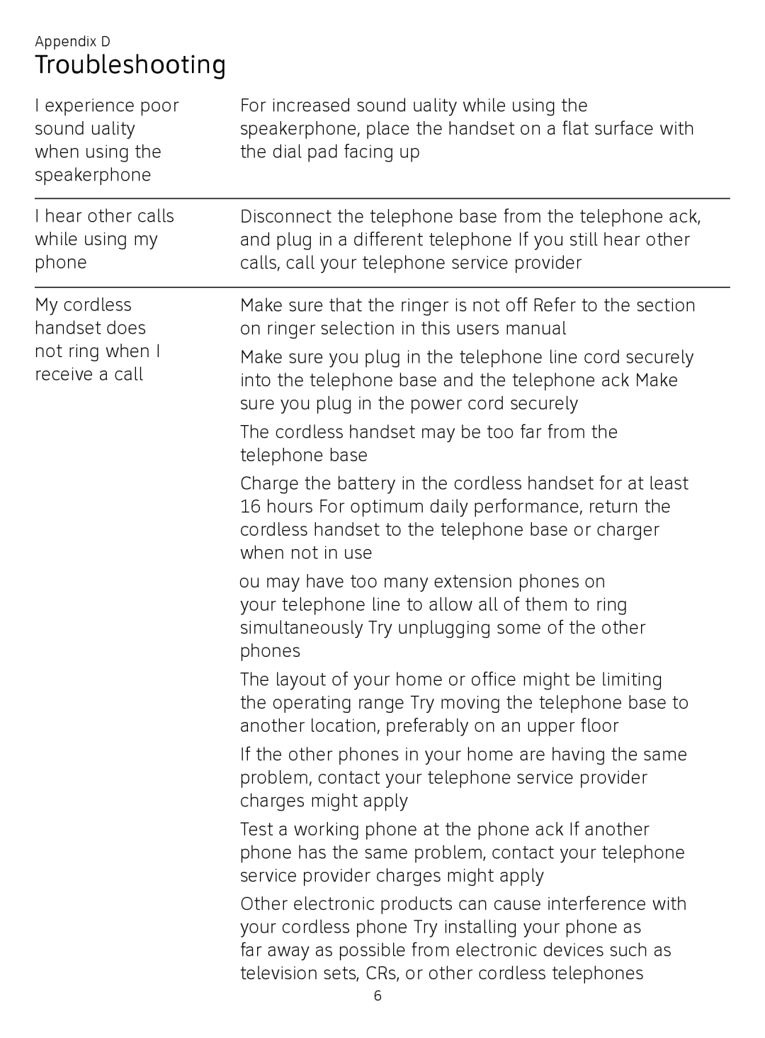 AT&T CL81219, CL81209 user manual Troubleshooting 