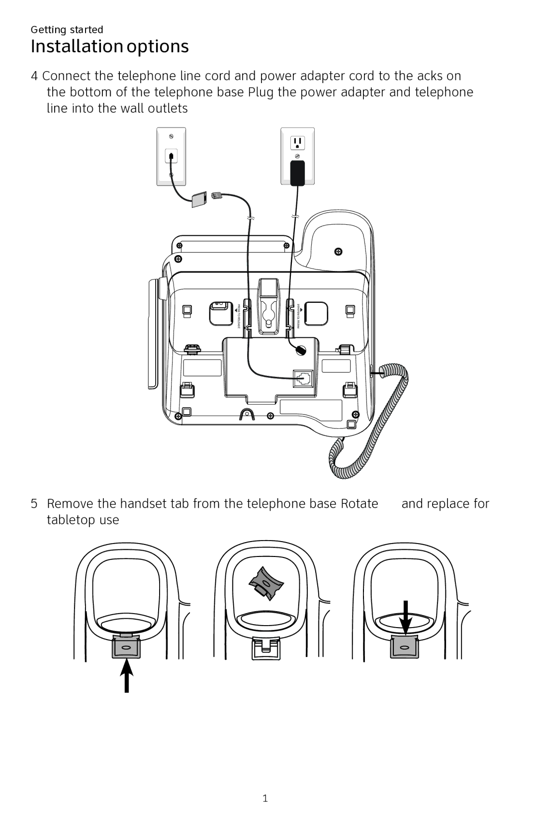 AT&T CL84250 user manual Press to Release 