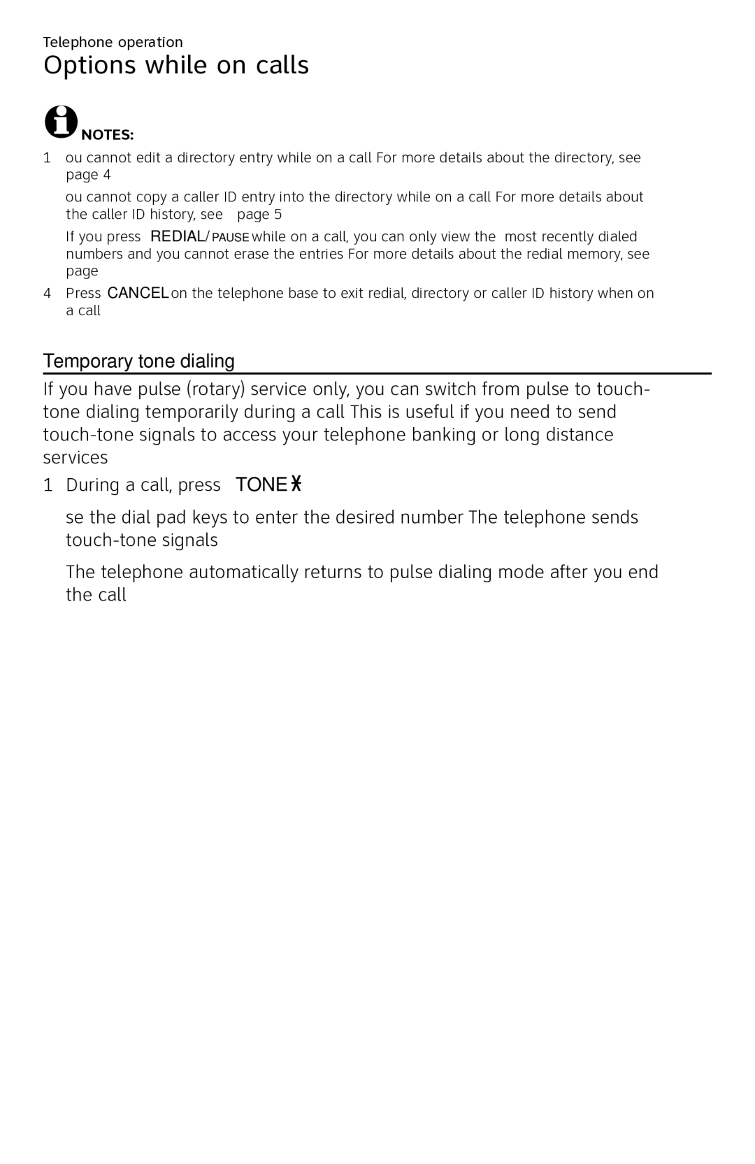 AT&T CL84250 user manual Temporary tone dialing 