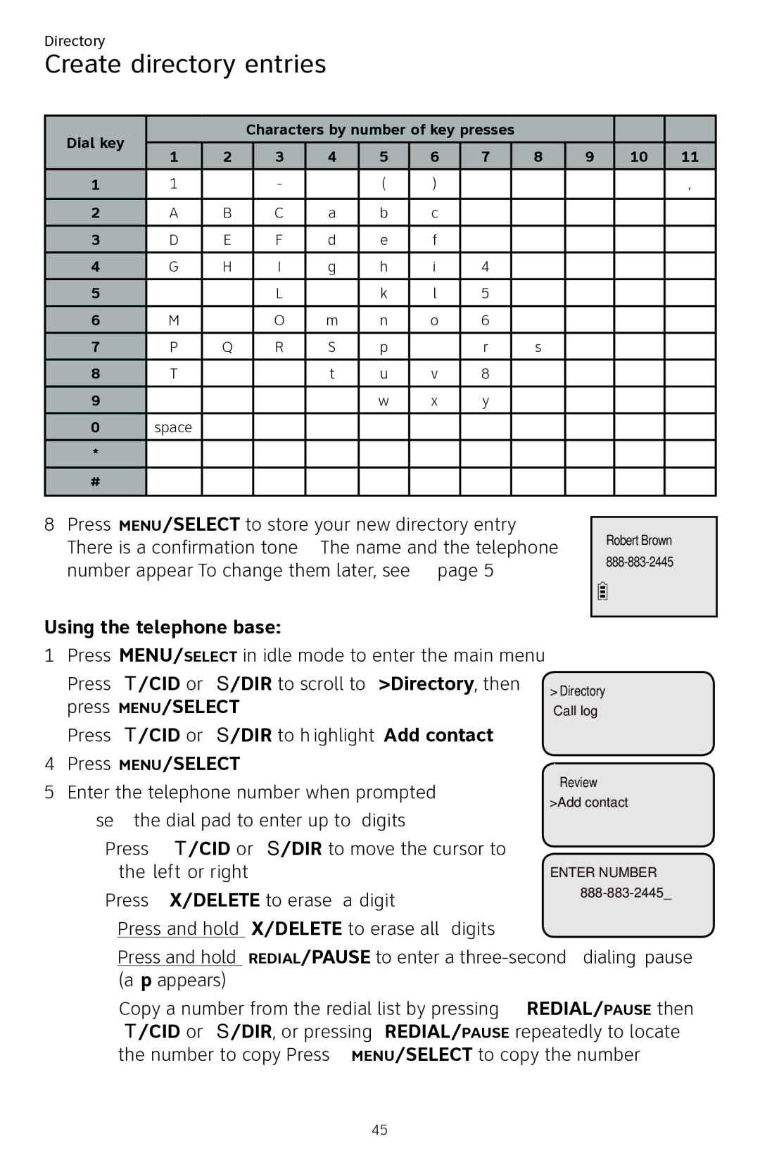 AT&T CL84250 user manual Dial key 