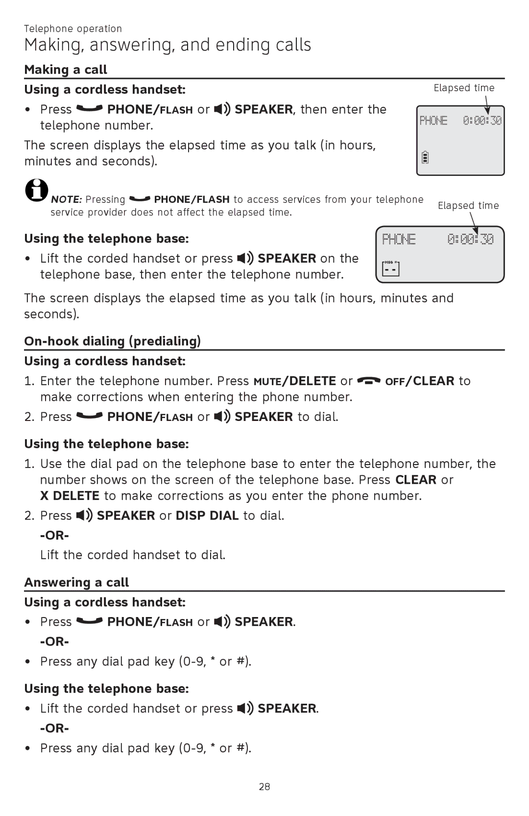 AT&T CL84209, CL84309, CL84109 user manual Making, answering, and ending calls 