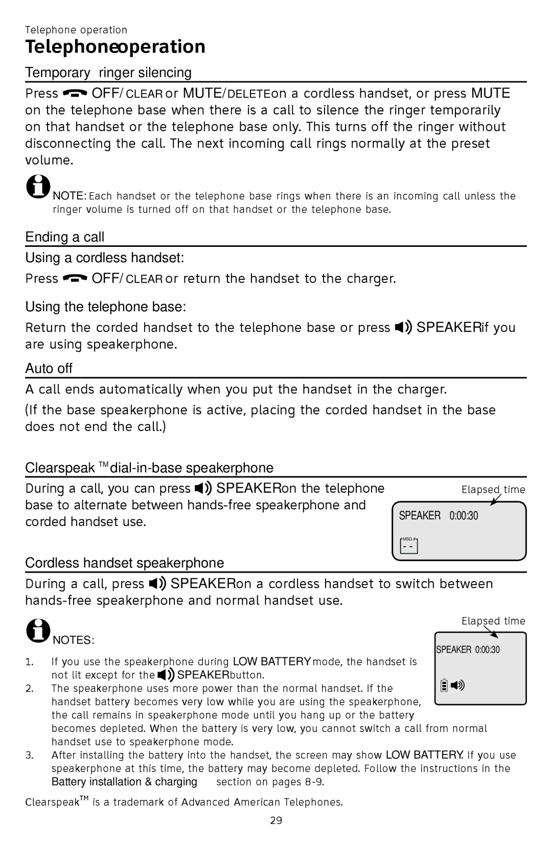 AT&T CL84109, CL84309, CL84209 user manual Telephone operation 