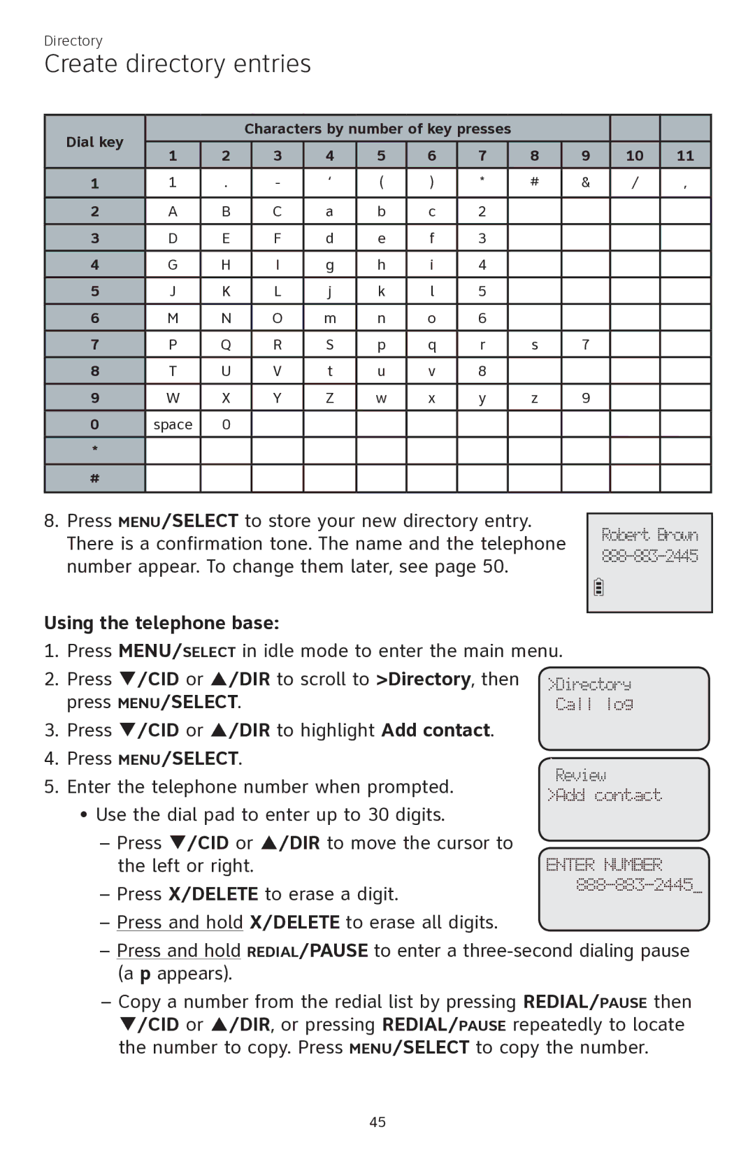 AT&T CL84350 user manual Dial key 