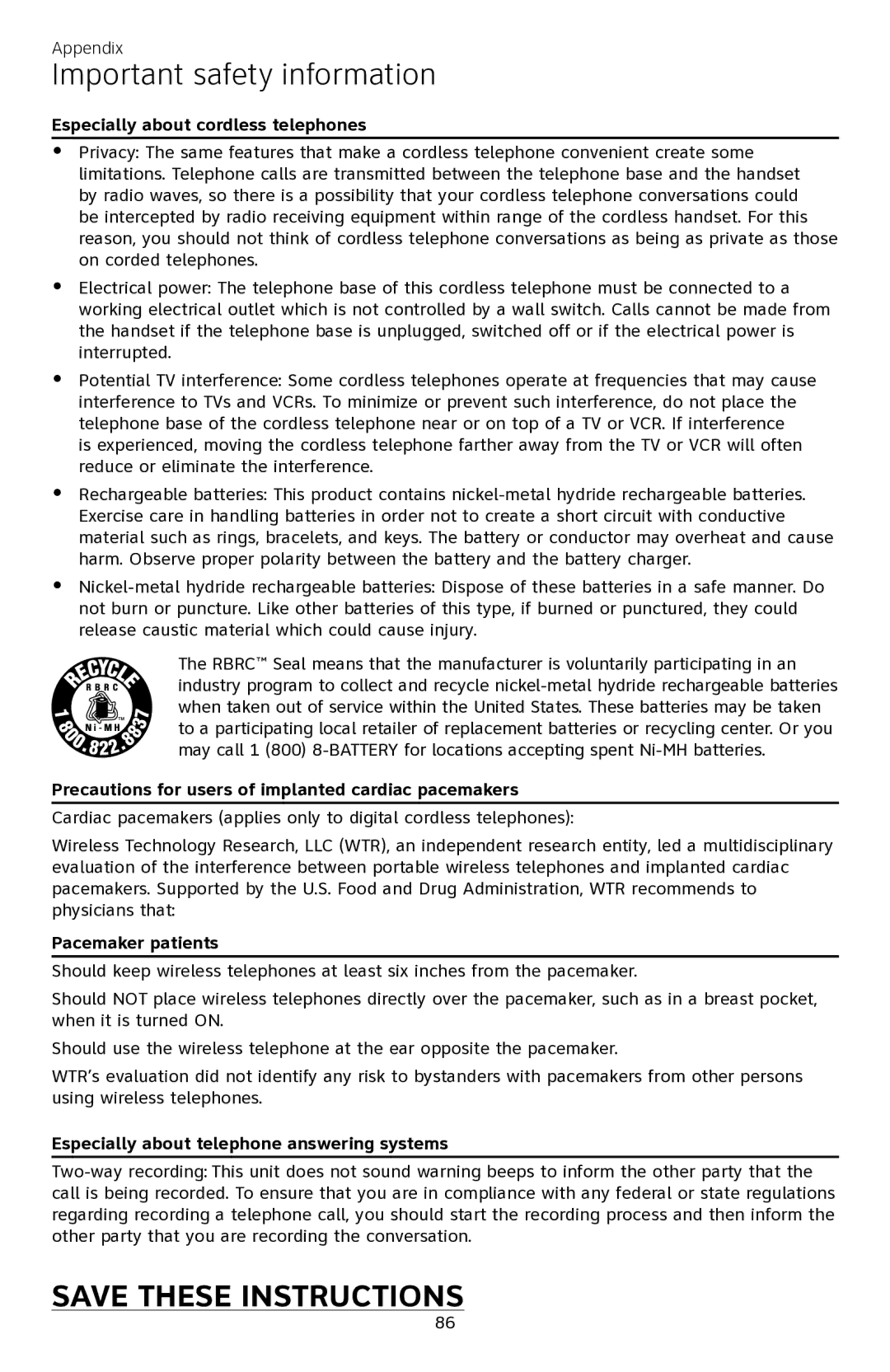 AT&T CL84350 user manual Especially about cordless telephones 