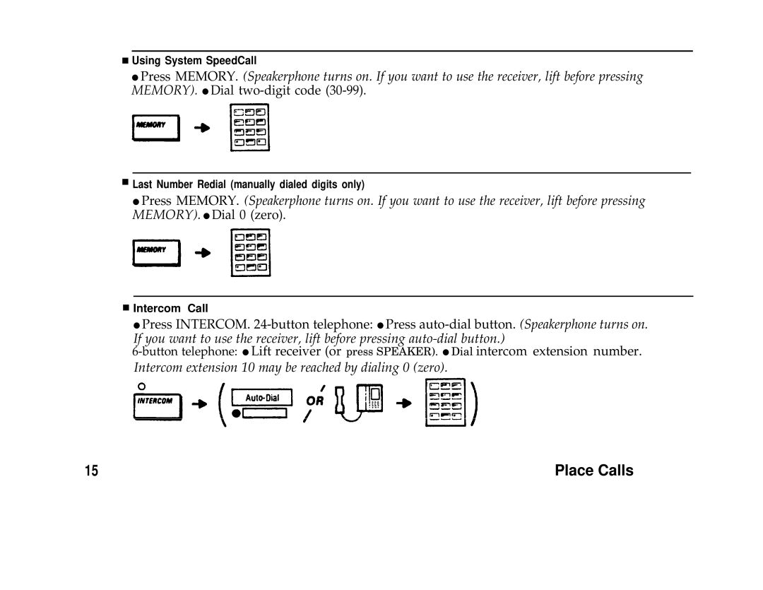 AT&T Communications System user manual Place Calls 