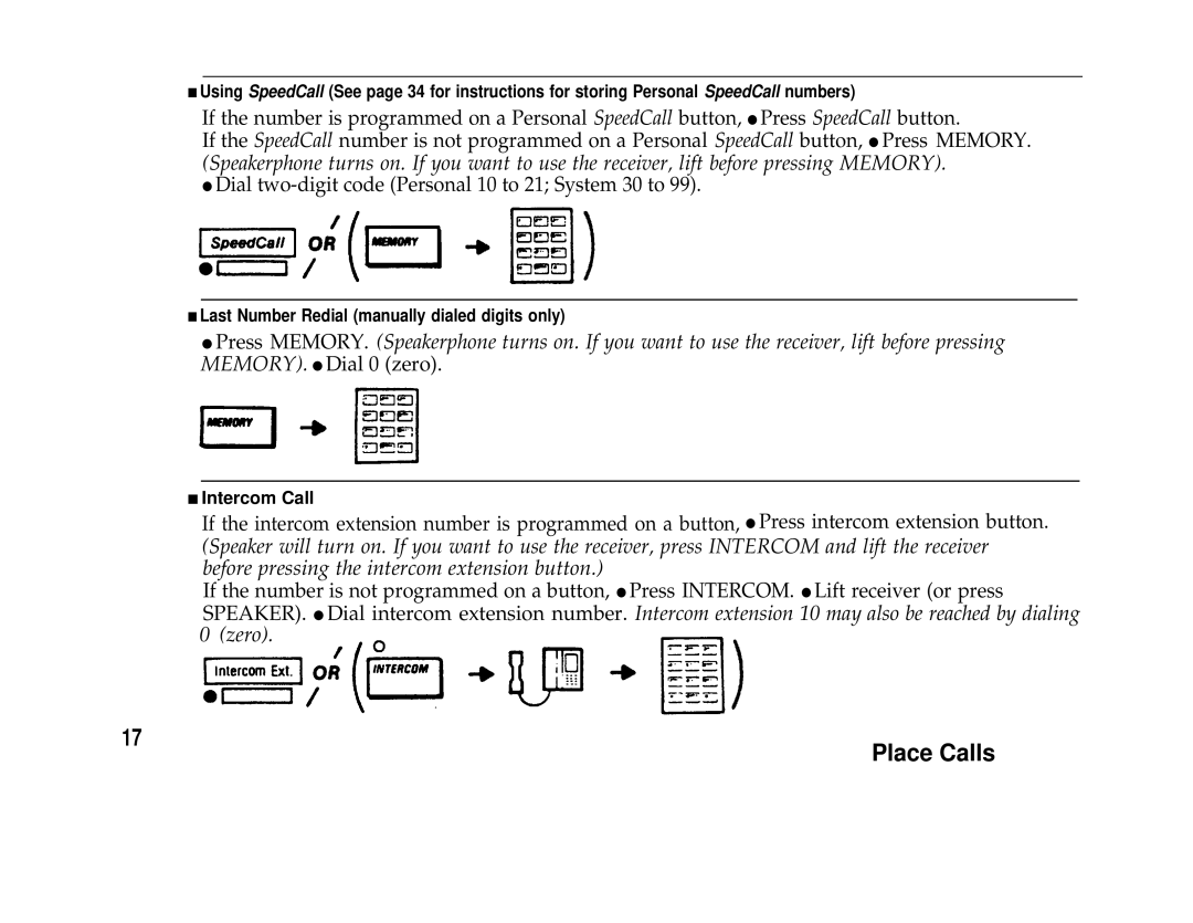 AT&T Communications System user manual Place Calls 