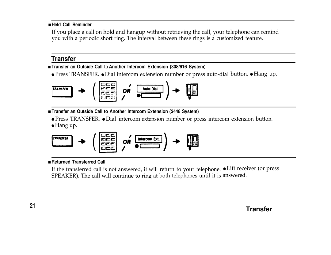 AT&T Communications System user manual Transfer 