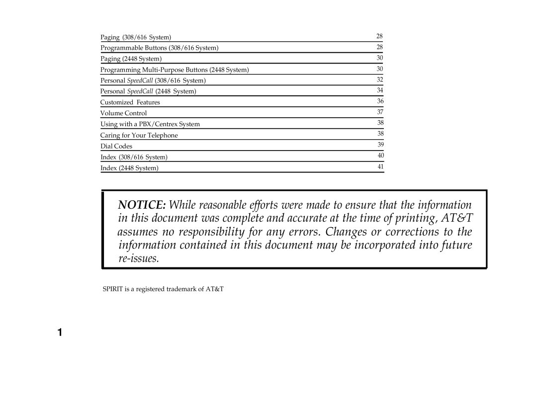 AT&T Communications System user manual 