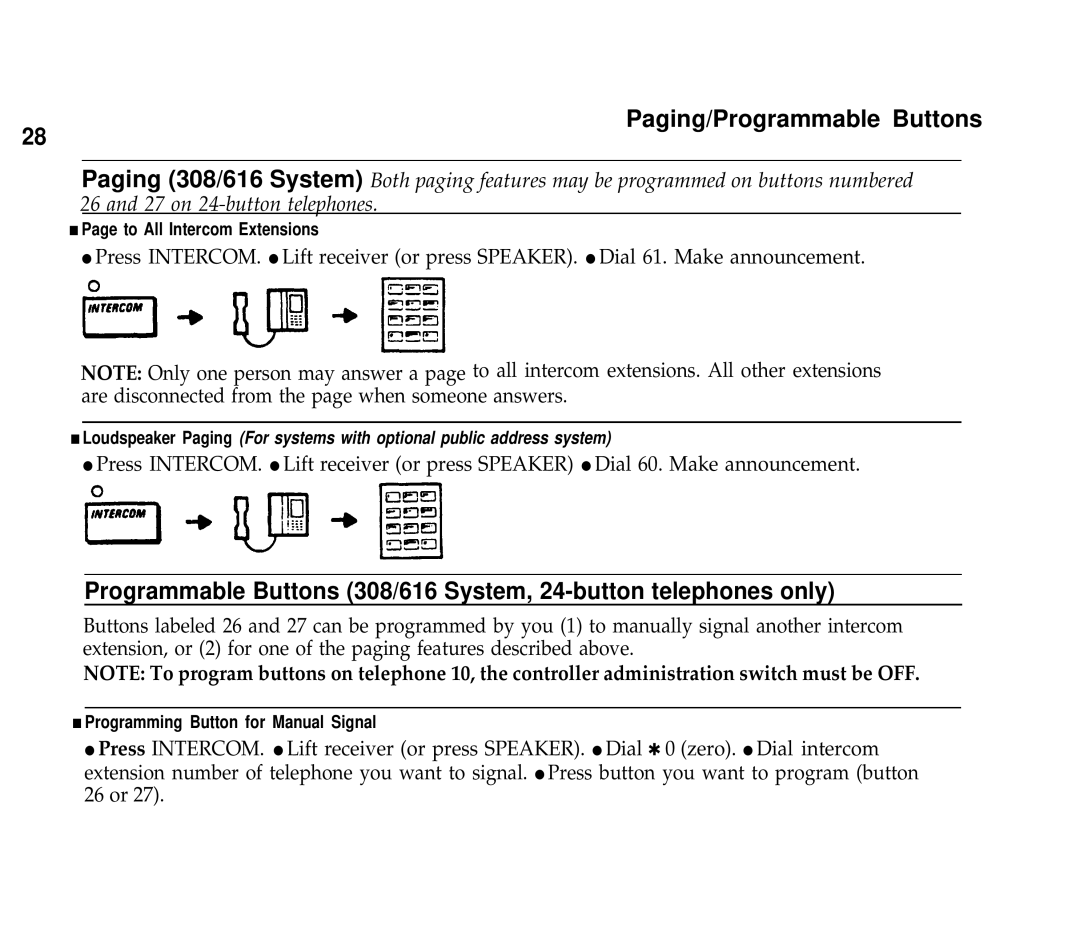 AT&T Communications System user manual Paging/Programmable Buttons 