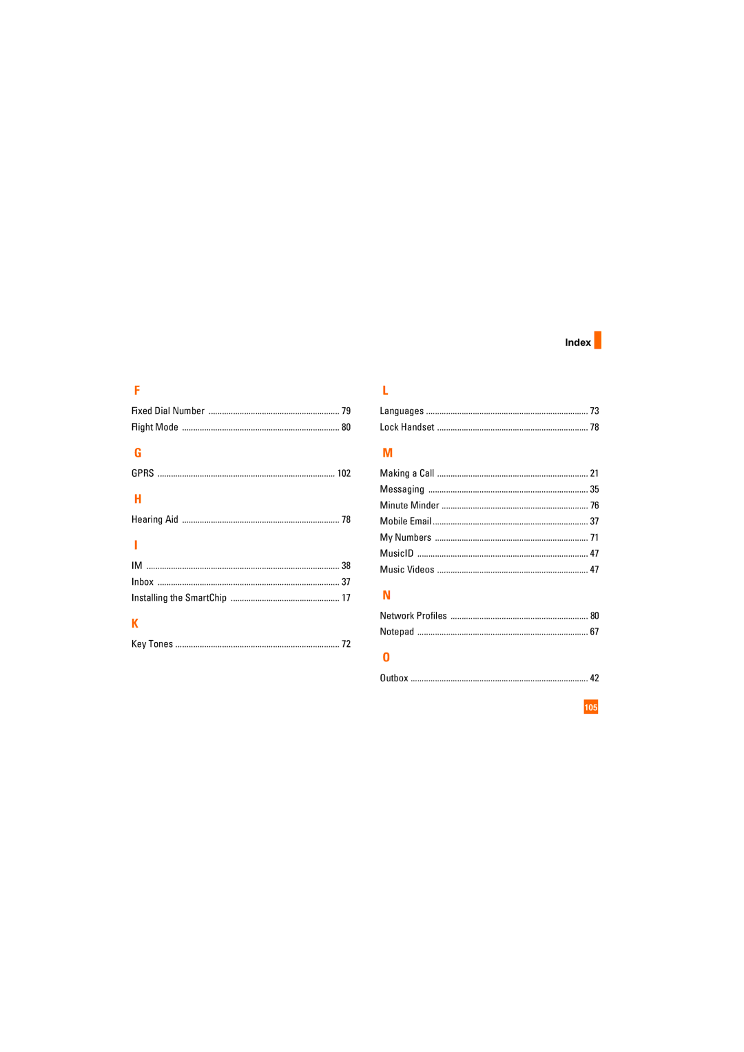 AT&T CU405 manual Index 