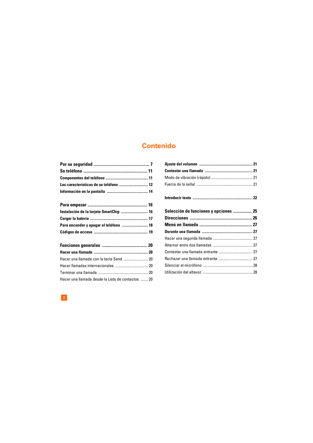 AT&T CU405 manual Contenido 