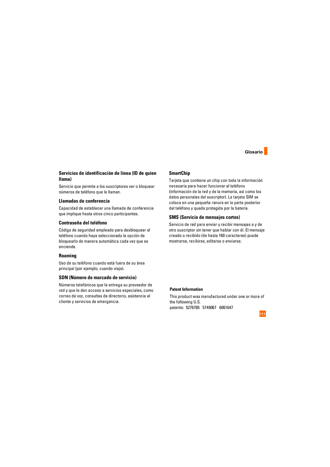 AT&T CU405 manual Servicios de identificación de línea ID de quien llama, Llamadas de conferencia, Contraseña del teléfono 