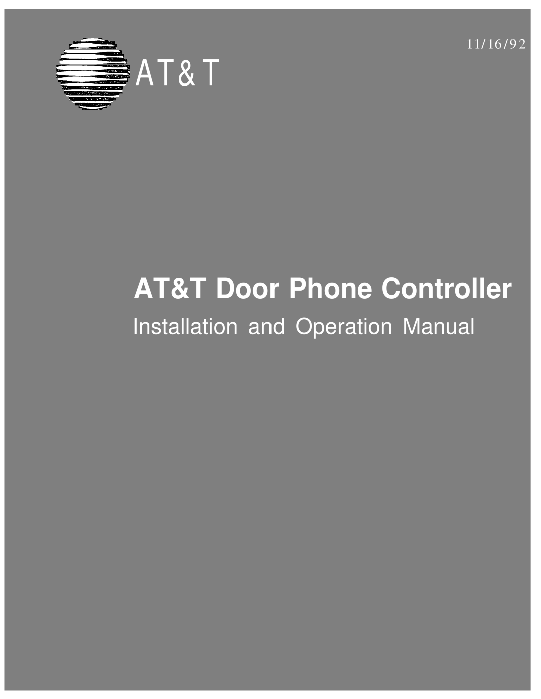 AT&T Door Phone Controller operation manual At&T 
