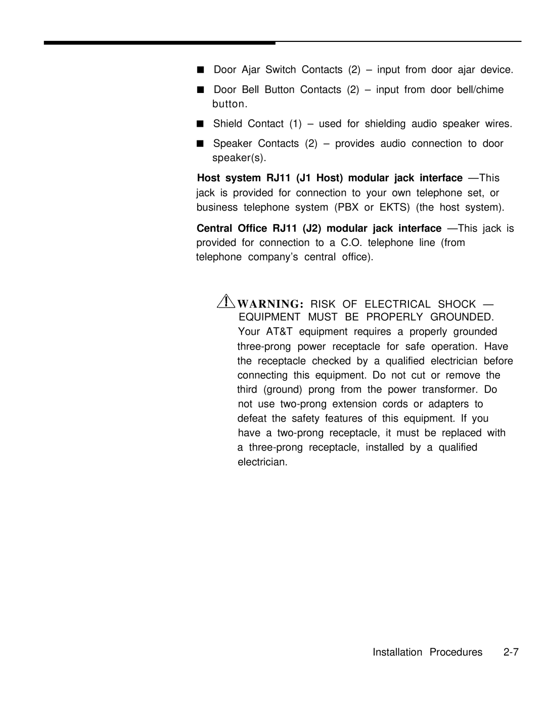 AT&T Door Phone Controller operation manual 