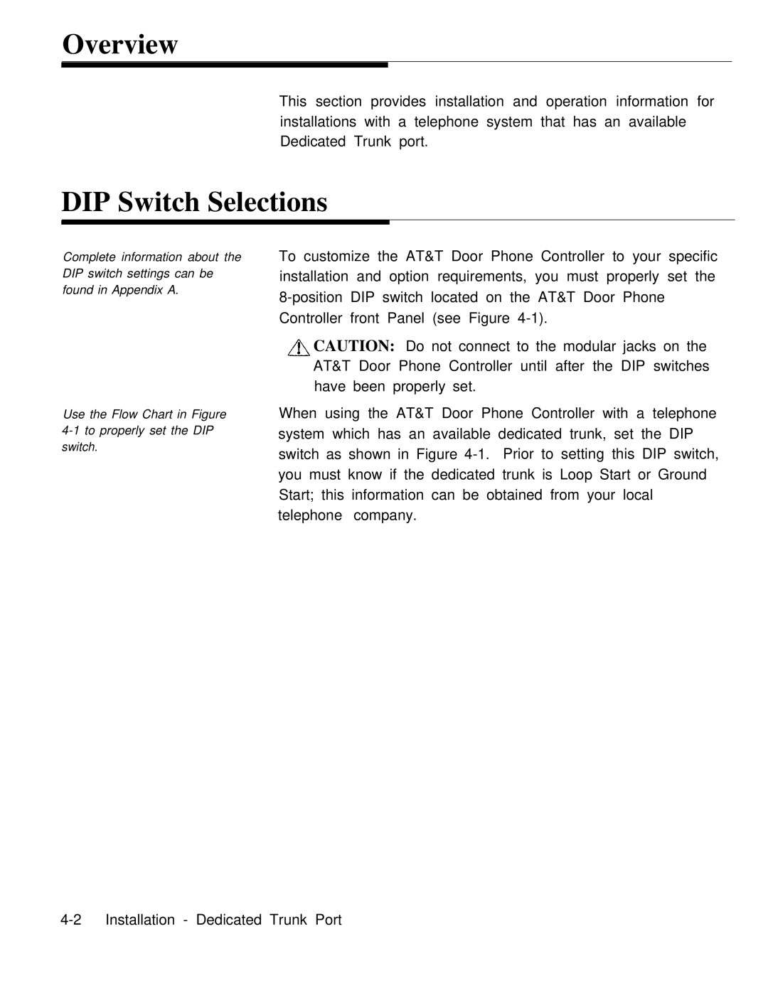 AT&T Door Phone Controller operation manual Overview 