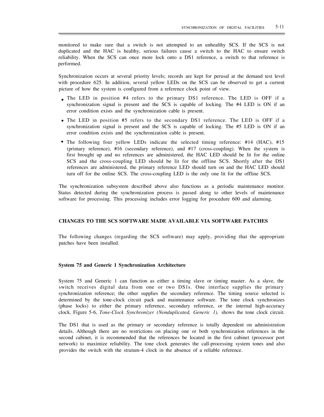 AT&T DS1/DMi/ISDN-PRI manual System 75 and Generic 1 Synchronization Architecture 